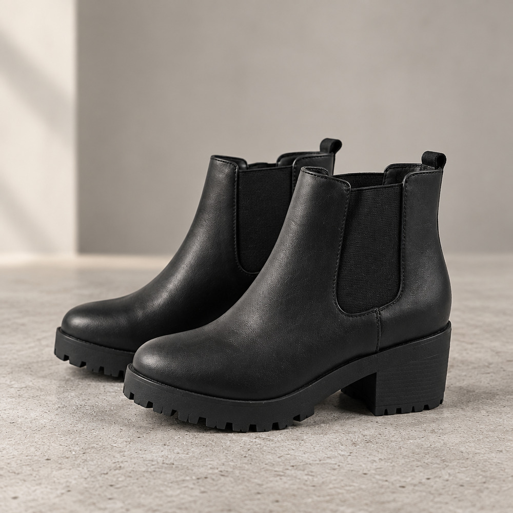 NWOB Soda Chelsea Boots Lug Soll Block Heel Size 10